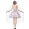 1913 Halloween Adult Vampire Costume Hanayome Rose Ghost Bride Crossdress, Size: L(Silver Grey)