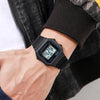 SKMEI 1698 50m Waterproof Multifunctional Sports Square Pin Buckle Luminous Digital Watch(Black White)
