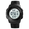 SKMEI 1731 Triplicate Round Dial LED Dual Time Digital Display Luminous Electronic Watch(Black and White)