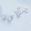 S925 Sterling Silver Plated With Platinum And Zircon Heart Earrings(BSE1043)