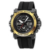 SKMEI 2065 50M Waterproof Multifunctional Men Dual Display Sports Digital Wrist Watch(Black Gold)