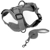 Reflective Dog Cat Harness & Lead Set - Breathable Mesh, Grey, M