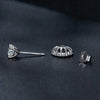 MSE010 Sterling Silver S925 Round Moissanite Detachable Stud Earrings