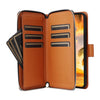 For Samsung Galaxy S22+ 5G Nine-card Slots Zipper Wallet Bag Leather Phone Case(Brown)