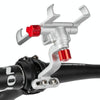 PROMEND Aluminum Alloy Cell Phone Holder Adjustable Angle Rotating Motorcycle Navigation Support, Style: SJJ-299B Handlebar Stand Silver