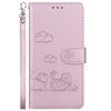 For Realme 13+ Global Cute Cats RFID Leather Phone Case(Rose Gold)
