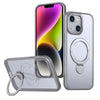 For iPhone 14 Wing Series Gen2 MagSafe Metal Ring Holder Phone Case(Titanium Gray)