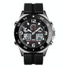 SKMEI 1538 Multi-Function Time Large Dial Steel Belt Men  Casual Sports Electronic Watch(Silver-Silicone Belt)