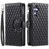 For Samsung Galaxy A36 Glitter Lattice Zipper Wallet Leather Phone Case(Black)