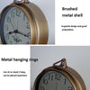 Retro Iron Alarm Clock Simple Desktop Quartz Clock, Style: Black