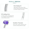 BSR460-8VT S925 Sterling Silver White Gold Plated Exquisite Tanzanite Ring Hand Decoration