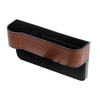 Car Seat Gap Interior PU Leather Storage Box Water Cup Holder(Principal Driver Brown)