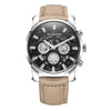 Ochstin 5052B Multifunctional Business Waterproof Leather Strap Quartz Watch(Silver+Champagne)