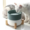 15.5cm/850ml Cat Bowl Dog Pot Pet Ceramic Bowl, Style:Single Bowl With Wooden Stand(Green)