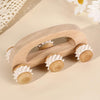 Wooden Manual Convenient Arch Bridge Muscle Health Care 6-Wheel Massager(13x6.5x6cm)