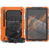 For Samsung Galaxy Tab S8 11 inch SM-X700 Silicone + PC Tablet Case with Shoulder Strap(Orange+Black)