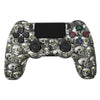 For PS4 Wireless Bluetooth Game Controller With Light Strip Dual Vibration Game Handle(Green Eye Skull)