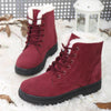 Ladies Cotton Shoes Plus Velvet Snow Boots, Size:43(Red Wine)