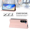 For Samsung Galaxy S23+ 5G RC01 Dual-Folded Magnetic Suction RFID Leather Phone Case(Pink)