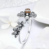 Bee Story Inlaid Zircon S925 Sterling Silver Ring