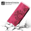 For Samsung Galaxy A26 5G Skin Feel Flowers Embossed Wallet Leather Phone Case(Wine Red)