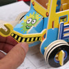 3 PCS 512 Children Wooden Assembled Car Engineering Vehicle Excavator Assembling Toy(Excavator)