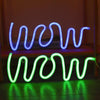 WOW Shape LED Neon Light Wall Hanging Bar Atmosphere Lights(Pink Light)