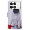 For Xiaomi Poco F6 Pro Coloured Drawing Flip Leather Phone Case(Pug)