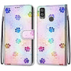 For Alcatel 1L (2021) Coloured Drawing Cross Texture Horizontal Flip PU Leather Case with Holder & Card Slots & Wallet & Lanyard(Footprint Water Drops)