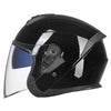 GXT Electric Vehicle Four Seasons Sun Protection & Windshield Double Lens Helmet, Size: XL(Bright Black)