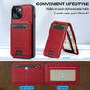 For iPhone 15 Plus / 14 Plus LC.IMEEKE L3 Series Detachable RFID Card Bag Magsafe Phone Case(Red)