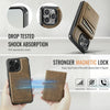 For iPhone 13 Pro Max AutSpace A12 MagSafe Magnetic RFID Card Bag Phone Case(Coffee)