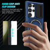 For Samsung Galaxy S24 Ultra 5G Sliding Camshield MagSafe Holder TPU Hybrid PC Phone Case(Royal Blue)