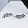 Diamond Leaf Silver Earrings Female S925 Sterling Silver Earrings