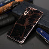 For Huawei P20 Pro Plating Marble Pattern Soft TPU Protective Case(Black Gold)