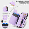 For iPhone SE 2022 / 2020 / 8 Double Flap Zipper RFID Leather Phone Case with Short Lanyard(Light Purple)