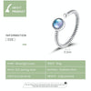 S925 Sterling Silver Platinum Plated Moonlight Lovers Women Open Ring