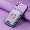 For Samsung Galaxy A06 Retro Cross Leather Ring Vertical Insert Card Bag MagSafe Phone Case(Purple)