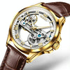 OLEVS 6661 Men Fashion Luminous Waterproof Mechanical Watch(White + Gold)