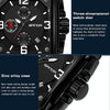 SANDA 5304 Quartz Men Watch Three Eyes Six Stitches Simple Calendar Waterproof Waist Watch(Belt Black)
