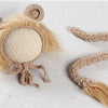 Newborn Photography Little Lion Wool Cartoon Hat and Tail Props For 0-2 Month(Hat + Tail)