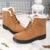 Ladies Cotton Shoes Plus Velvet Snow Boots, Size:41(Khaki)