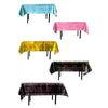 137x183cm Happy Birthday PET Aluminum Film Tablecloths Disposable Waterproof Party Decorative Table Cloth, Style: English Black Balloon