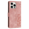 For iPhone 13 Pro Tulips Embossed Leather Phone Case with Lanyard(Pink)