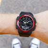 Sanda 3004 Electronic Watch Movement Men Watch Outdoor Sports Luminous Waterproof Multi-Function Watch(Red)
