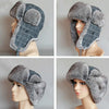 Winter Outdoor Warm Checkered Pattern Bomber Hat Flight Cap, Hat Size:L58-60cm(Gray White)
