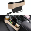 Car Multi-functional Driver Seat Console PU Leather Box Cigarette Lighter Charging Pocket Cup Holder Seat Gap Side Storage Box(Beige)