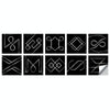 Geometric Pattern Staircase Wall Tile Sticker Kitchen Stove Water And Oil Proof Stickers, Specification: S: 10x10cm(HT-020 Geometric Silver)