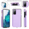 For Samsung Galaxy S20 FE Double Flap Zipper RFID Leather Phone Case with Short Lanyard(Light Purple)