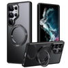 For Samsung Galaxy S25 Ultra 5G Frosted 360 Degree MagSafe Magnetic Holder Phone Case(Black)